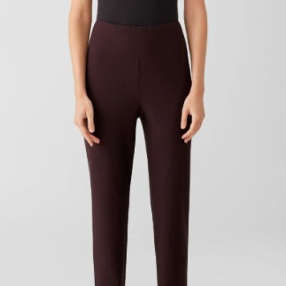 Washable Stretch Crepe High Waisted Pant - Cassis M - Picture 1 of 6